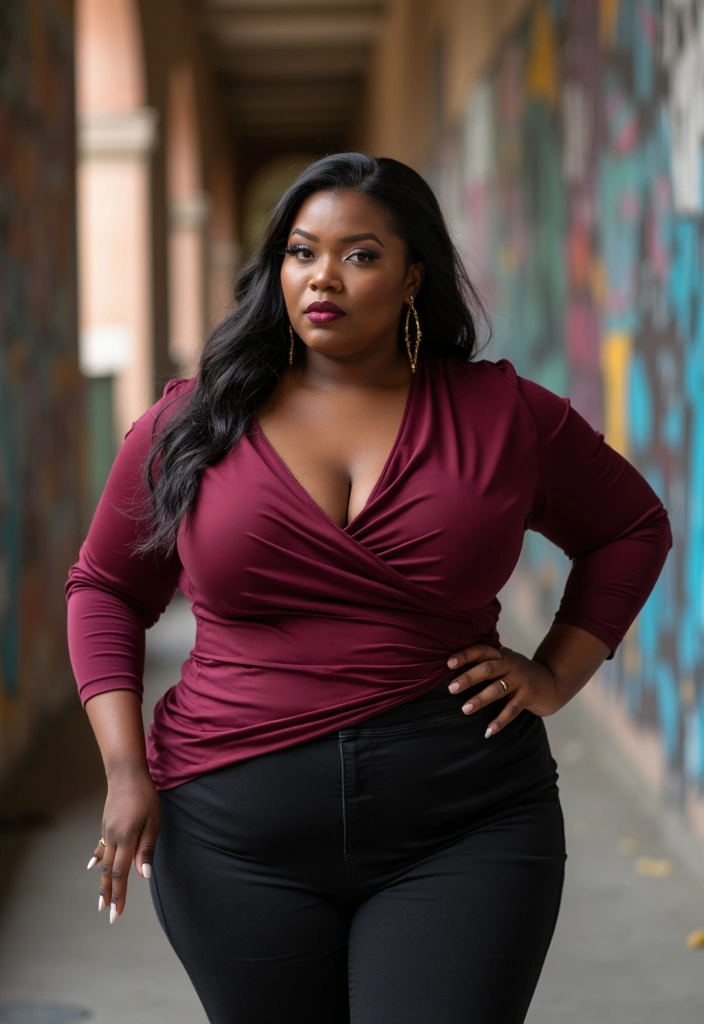 25 Burgundy Top Outfit Styling Tips To Wear With Confidence - 15. Experiment with Asymmetrical Cuts