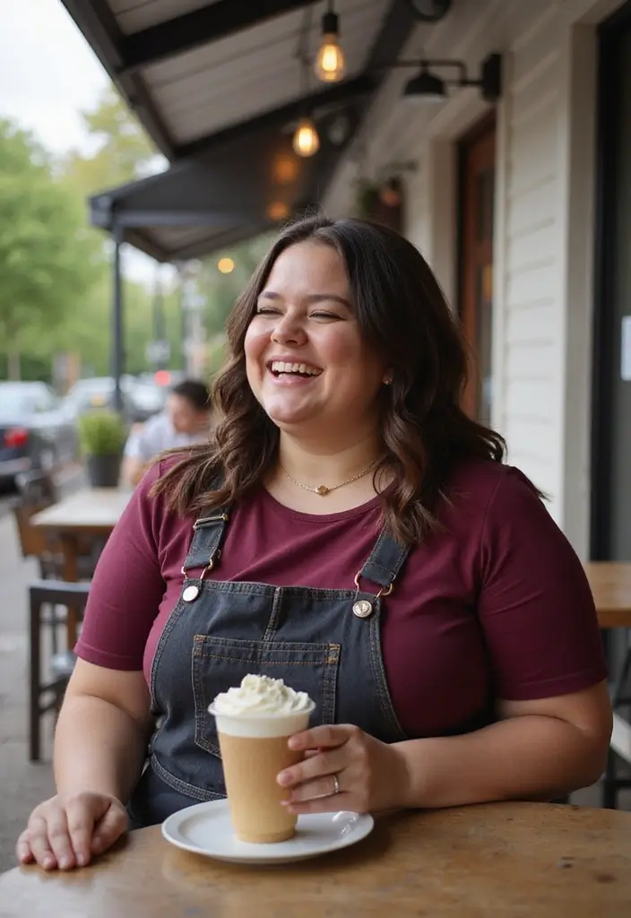 25 Burgundy Top Outfit Styling Tips To Wear With Confidence - 21. Dress It Down with Overalls