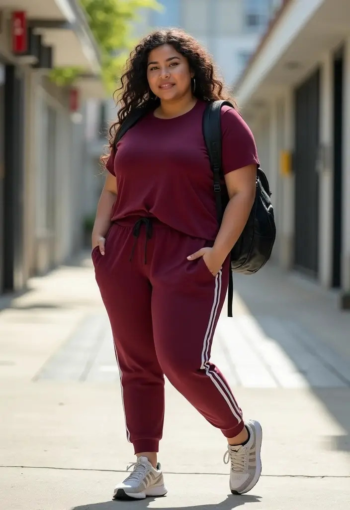 25 Burgundy Top Outfit Styling Tips To Wear With Confidence - 8. Create a Sporty Look