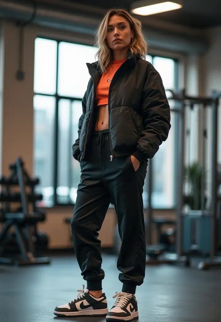 25 Chic Nike Dunks Outfit To Copy Right Now - 19. Athleisure Layering