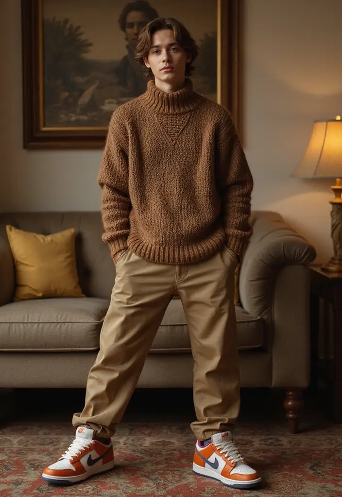 25 Chic Nike Dunks Outfit To Copy Right Now - 3. Cozy Knitwear Combo