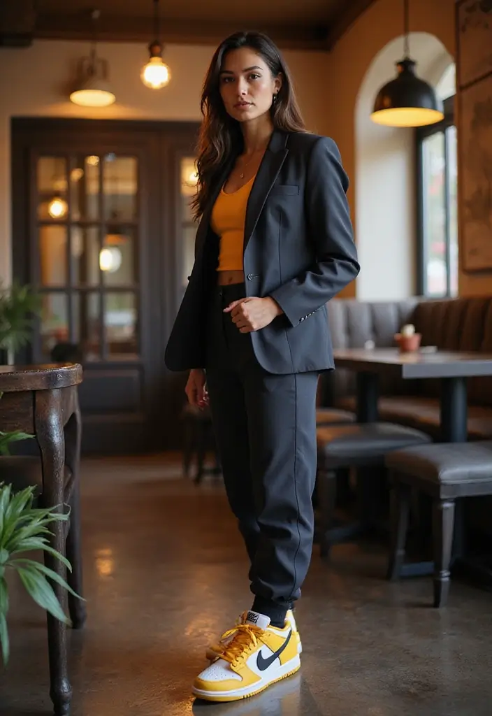 25 Chic Nike Dunks Outfit To Copy Right Now - 7. Athleisure with a Twist