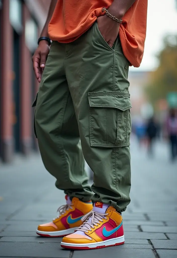 25 Chic Nike Dunks Outfit To Copy Right Now - 9. Layered Cargo Pants