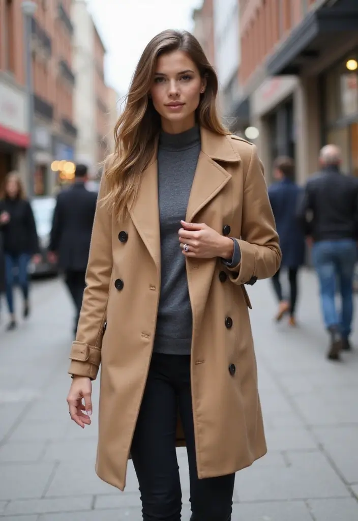 25 Chic Peacoat Womens Outfit To Copy Right Now - 17. Peacoat with a Sporty Twist