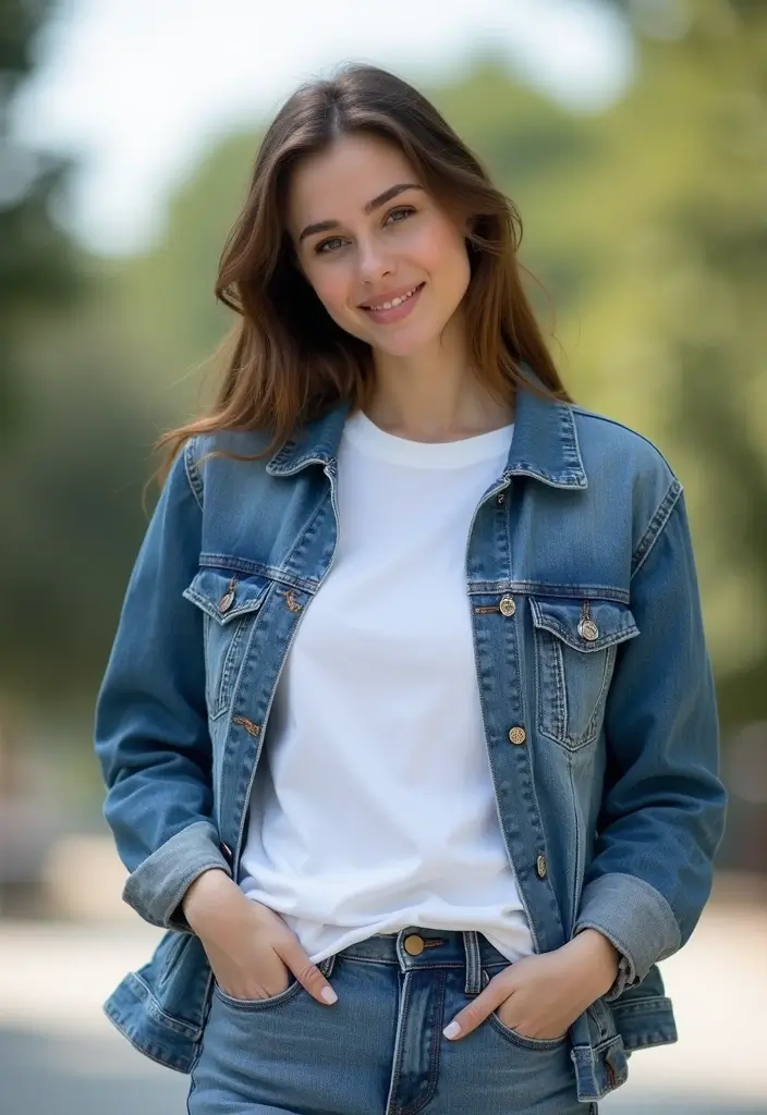 25 Fresh Bitmoji Outfit Ideas You Need To Try - 14. Classic Blue Jean and White Tee Combo