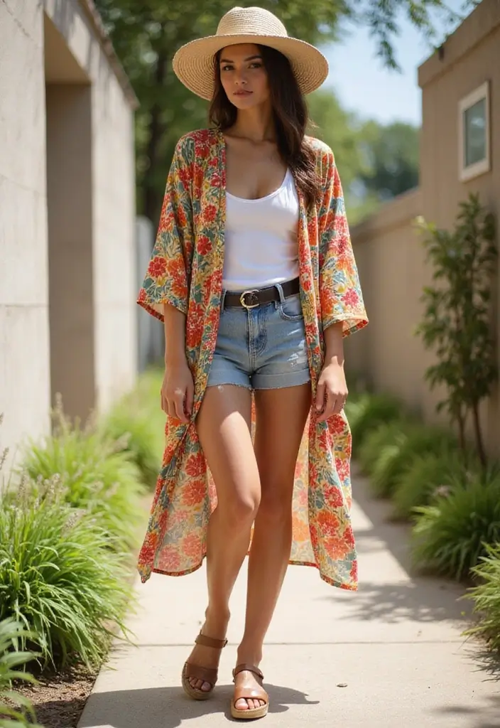 25 Fresh Bitmoji Outfit Ideas You Need To Try - 15. Stylish Kimono Look for Warm Days