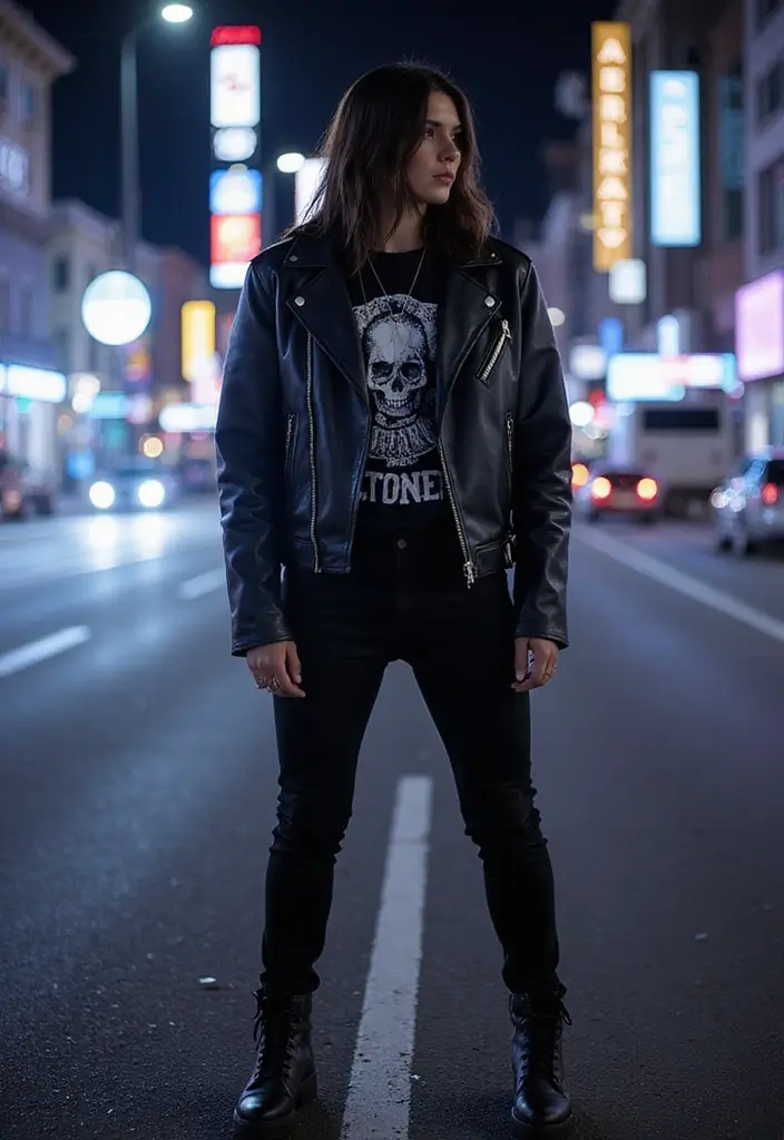 25 Fresh Bitmoji Outfit Ideas You Need To Try - 19. Edgy Leather Jacket Look