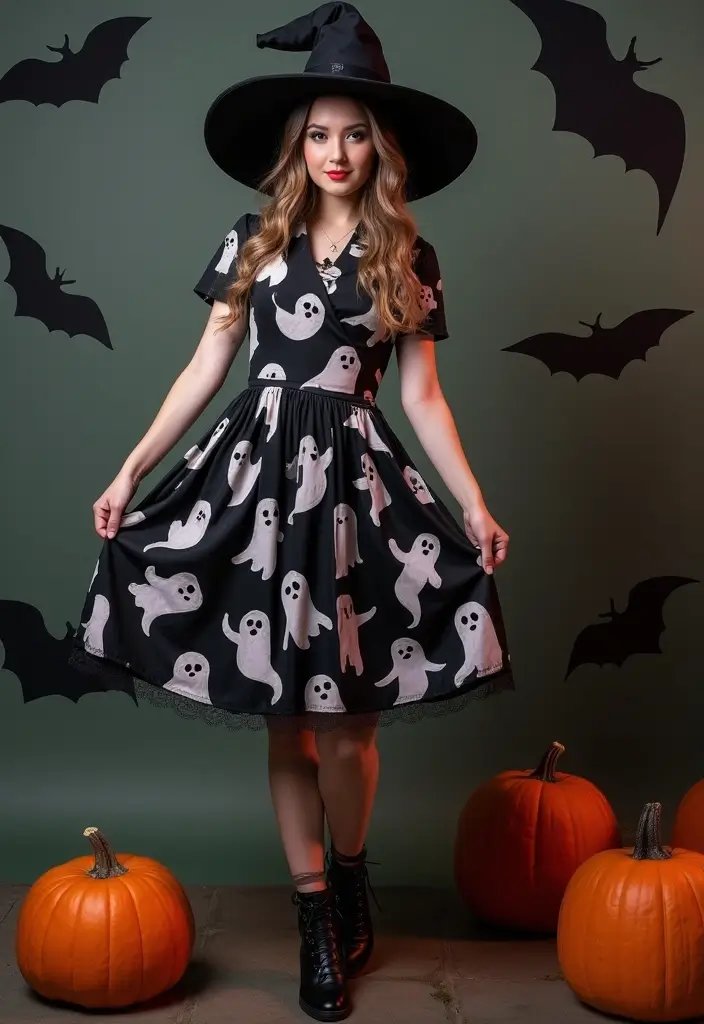 25 Fresh Bitmoji Outfit Ideas You Need To Try - 2. Spooky Ghost Dress for Halloween