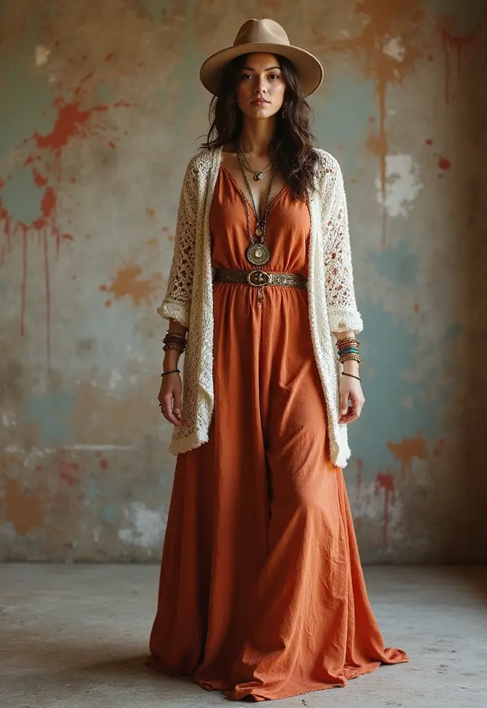 25 Fresh Bitmoji Outfit Ideas You Need To Try - 25. Layered Boho Look for Artsy Events