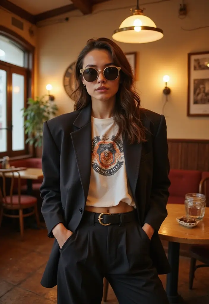 25 Must-Try Oversized Blazer Outfit Combos This Season - 12. Vintage Vibes