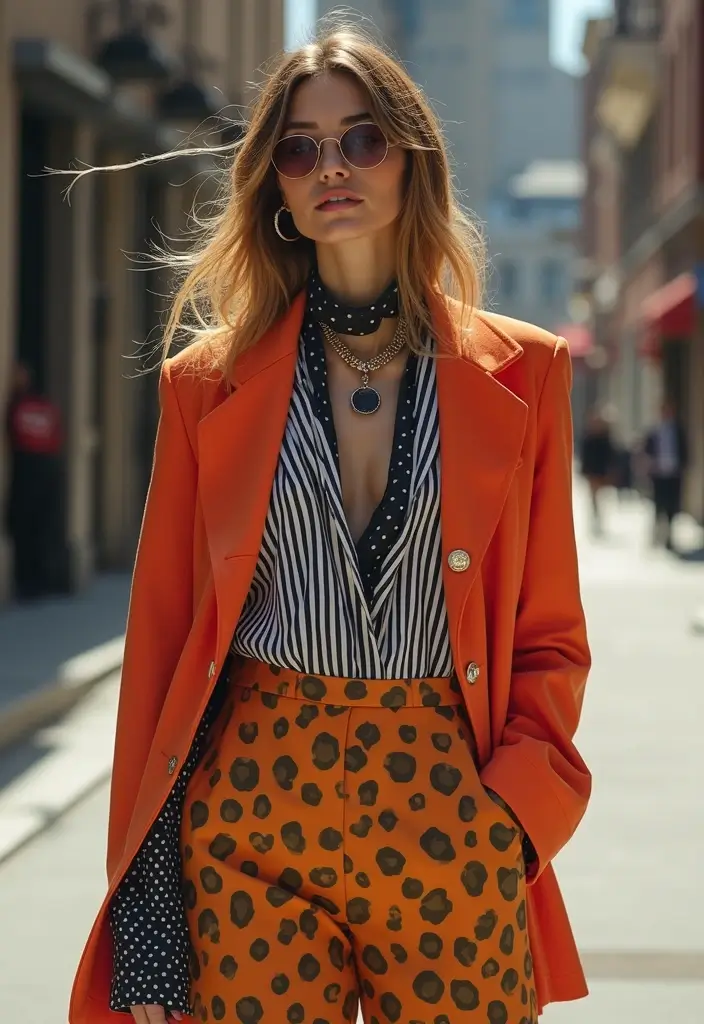 25 Must-Try Oversized Blazer Outfit Combos This Season - 14. Mixing Patterns