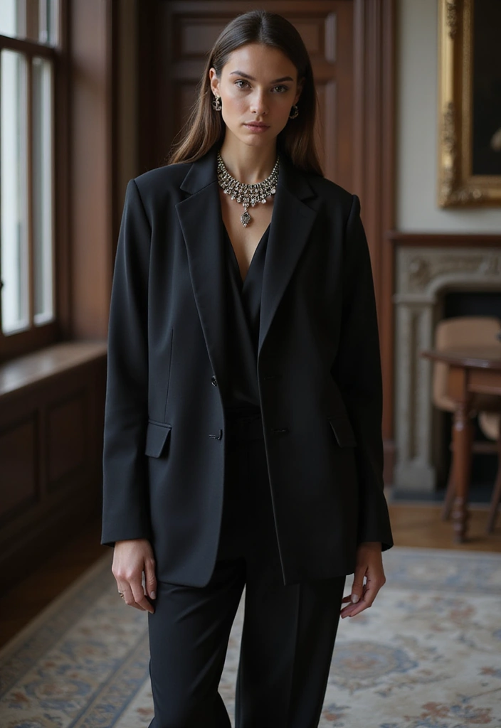 25 Must-Try Oversized Blazer Outfit Combos This Season - 7. Monochrome Magic