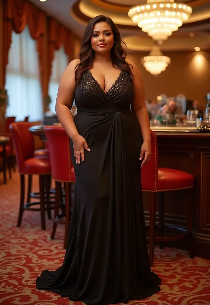 25 Must-Try Vegas Outfit Ideas Combos This Season - 11. Glamorous Evening Gown