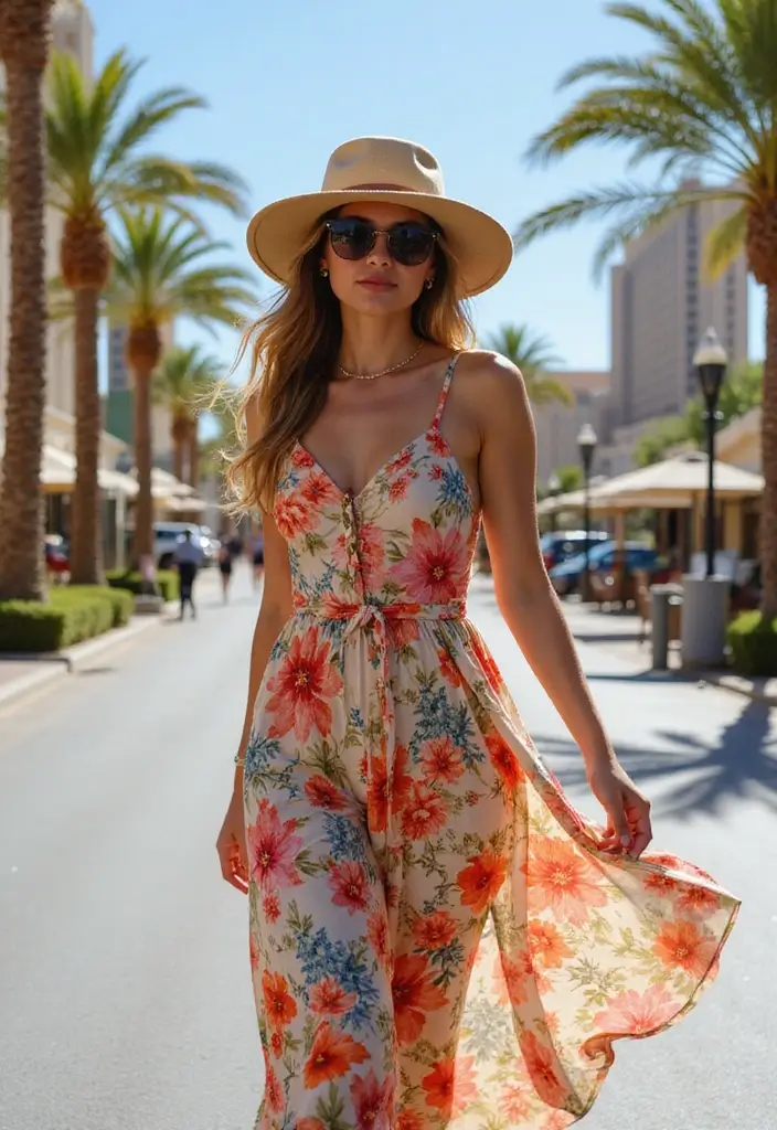 25 Must-Try Vegas Outfit Ideas Combos This Season - 2. Chic Maxi Dress