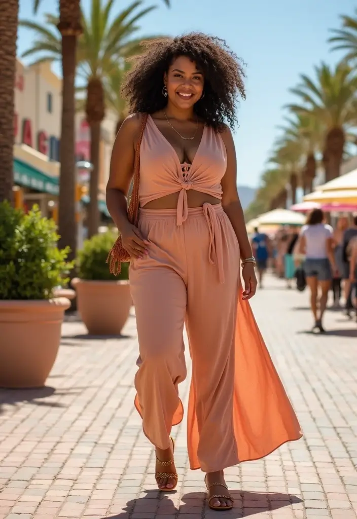 25 Must-Try Vegas Outfit Ideas Combos This Season - 23. Flowy Palazzo Pants