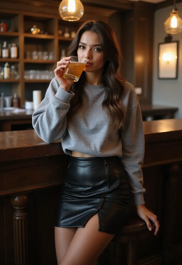 25 Stylish Grey Sweatshirt Outfit Ideas For Every Occasion - 14. Sophisticated with a Twist