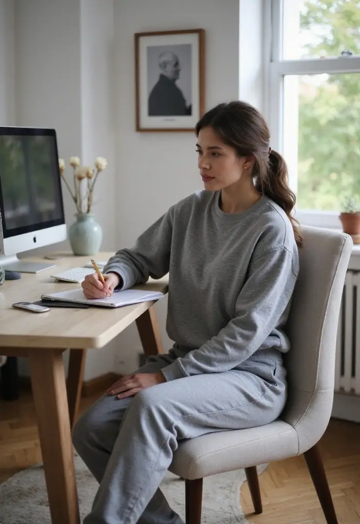 25 Stylish Grey Sweatshirt Outfit Ideas For Every Occasion - 5. Work-from-Home Chic