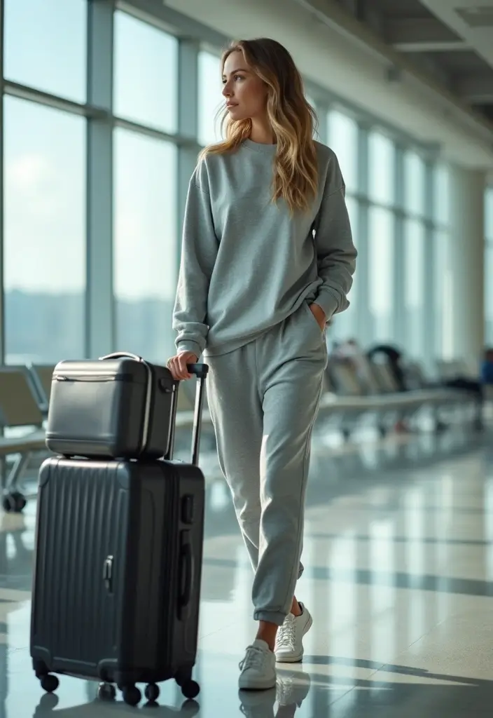 25 Stylish Grey Sweatshirt Outfit Ideas For Every Occasion - 9. Weekend Getaway Essentials