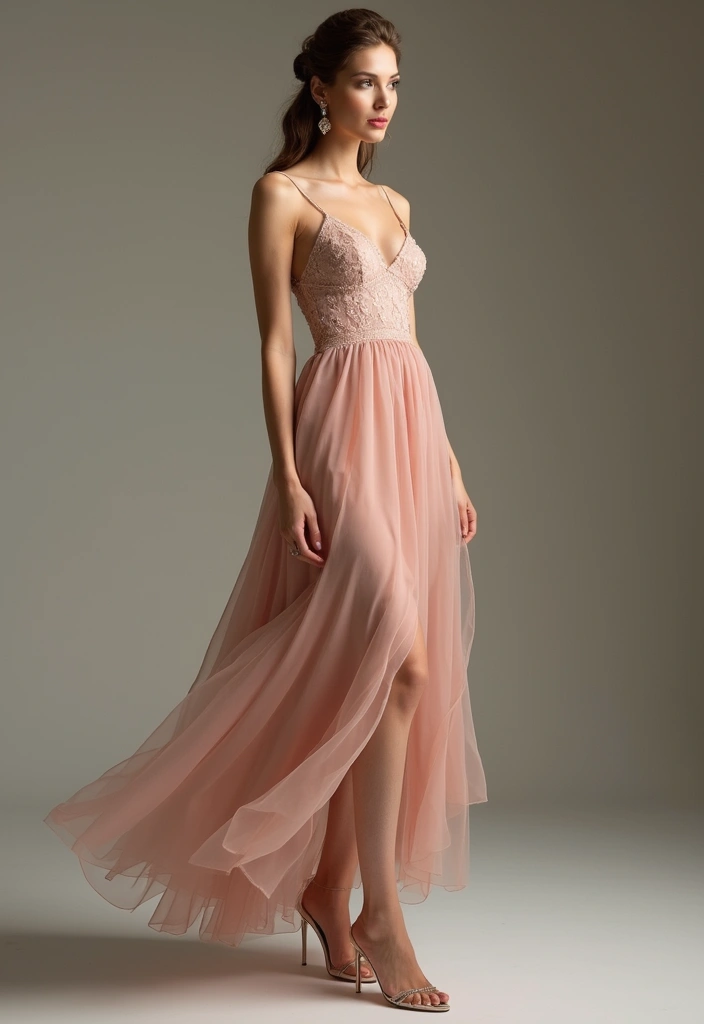 25 Stylish Skirt And Boots Outfits For Every Occasion - 20. Chiffon Skirt with Elegant Heels