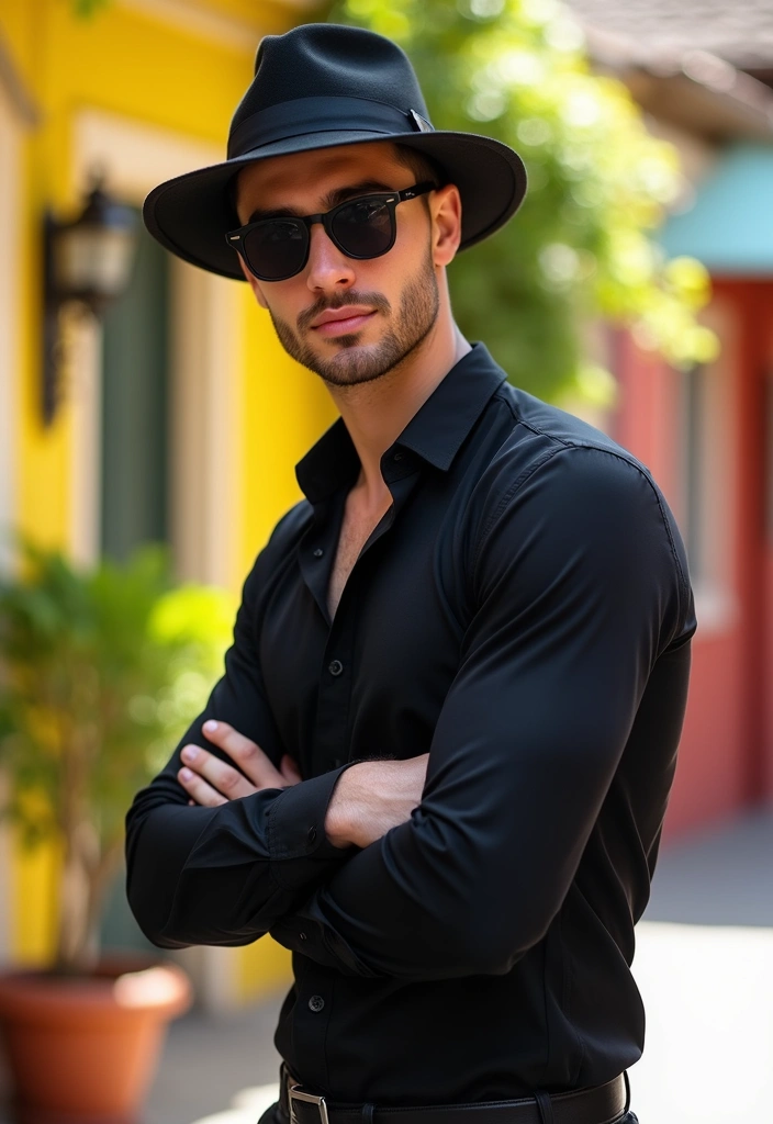 26 Camisas Negras Hombre Outfit Inspirations For Real Life - 9. Trendy with Accessories