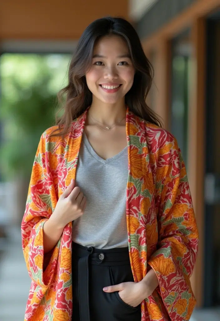 26 Graduation Outfit Ideas Black Women Looks That Will Upgrade Your Wardrobe - 8. Colorful Kimonos