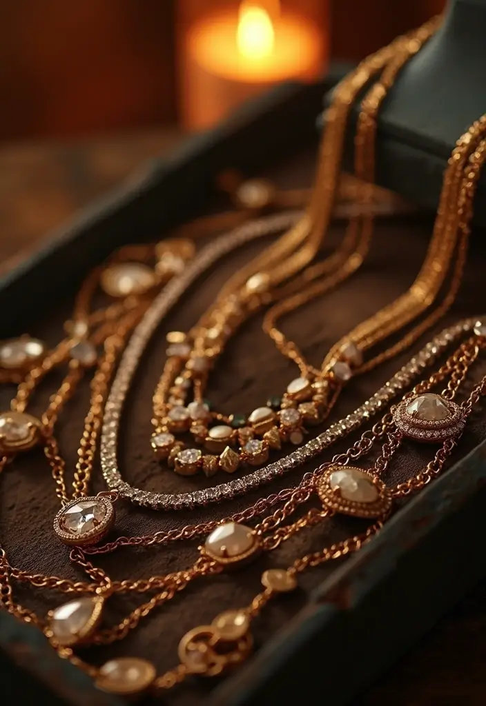 26 Outfit Boite De Nuit Femme Ideas That Feel Effortless - 18. Effortless Layered Necklaces