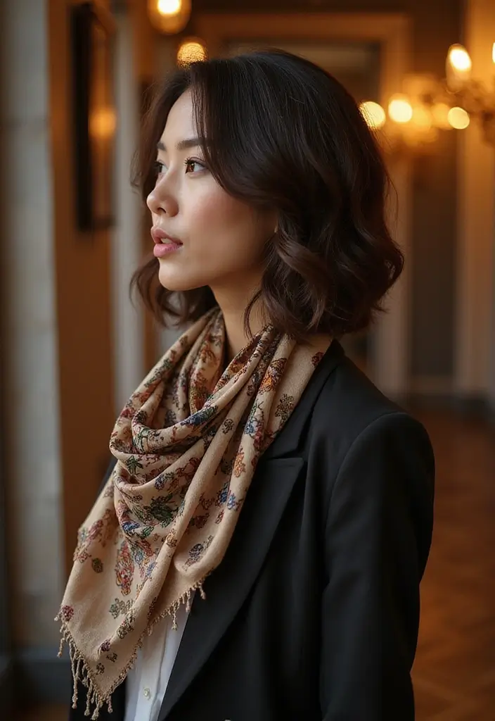 26 Outfit Boite De Nuit Femme Ideas That Feel Effortless - 19. Stylish Scarves as Accessories