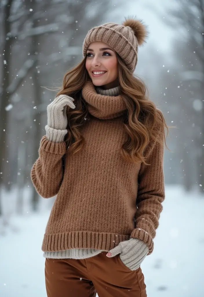 26 Outfit Brown Pants Styling Tips To Wear With Confidence - 17. Go with a Fleece-Lined Pair