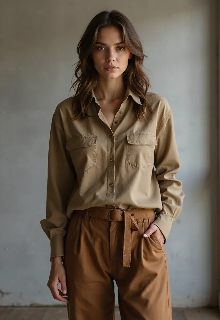 26 Outfit Brown Pants Styling Tips To Wear With Confidence - 18. Use Layering Techniques