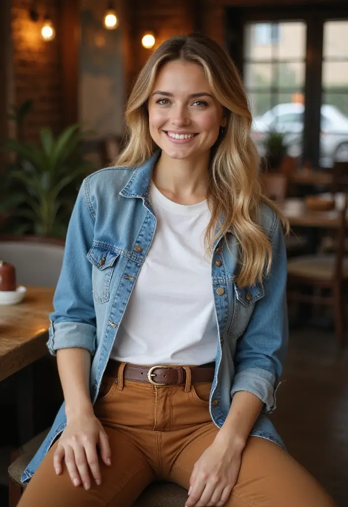 26 Outfit Brown Pants Styling Tips To Wear With Confidence - 6. Denim Dreams