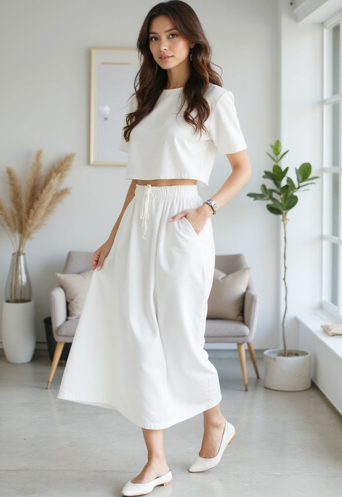26 White Skirt Outfit Hijab Ideas That Feel Effortless - 16. The All-White Look