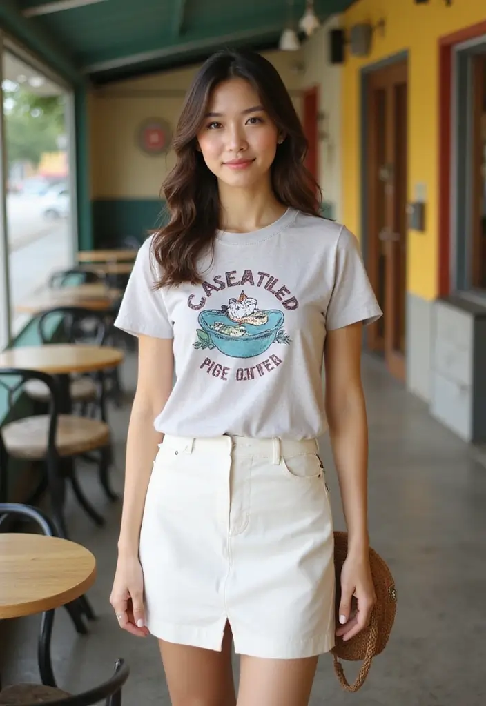 26 White Skirt Outfit Hijab Ideas That Feel Effortless - 4. Weekend Casual