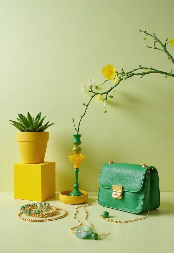 27 Green And Yellow Outfit Styling Tips To Wear With Confidence - 1. Brighten Up with Accessories
