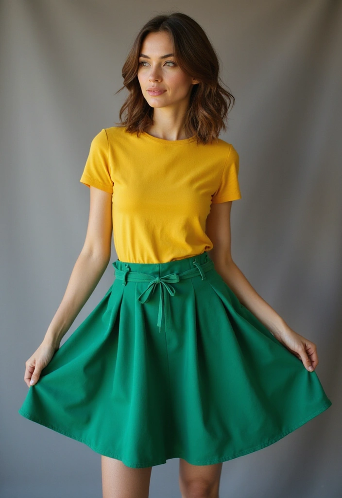 27 Green And Yellow Outfit Styling Tips To Wear With Confidence - 18. Versatile Green Skirts