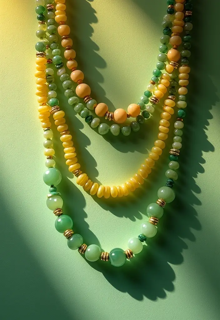 27 Green And Yellow Outfit Styling Tips To Wear With Confidence - 19. Layered Necklaces