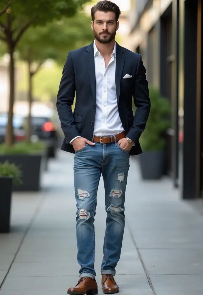 27 Must-Try Bad Boy Outfit Combos This Season - 19. Mixing Casual and Formal Wear