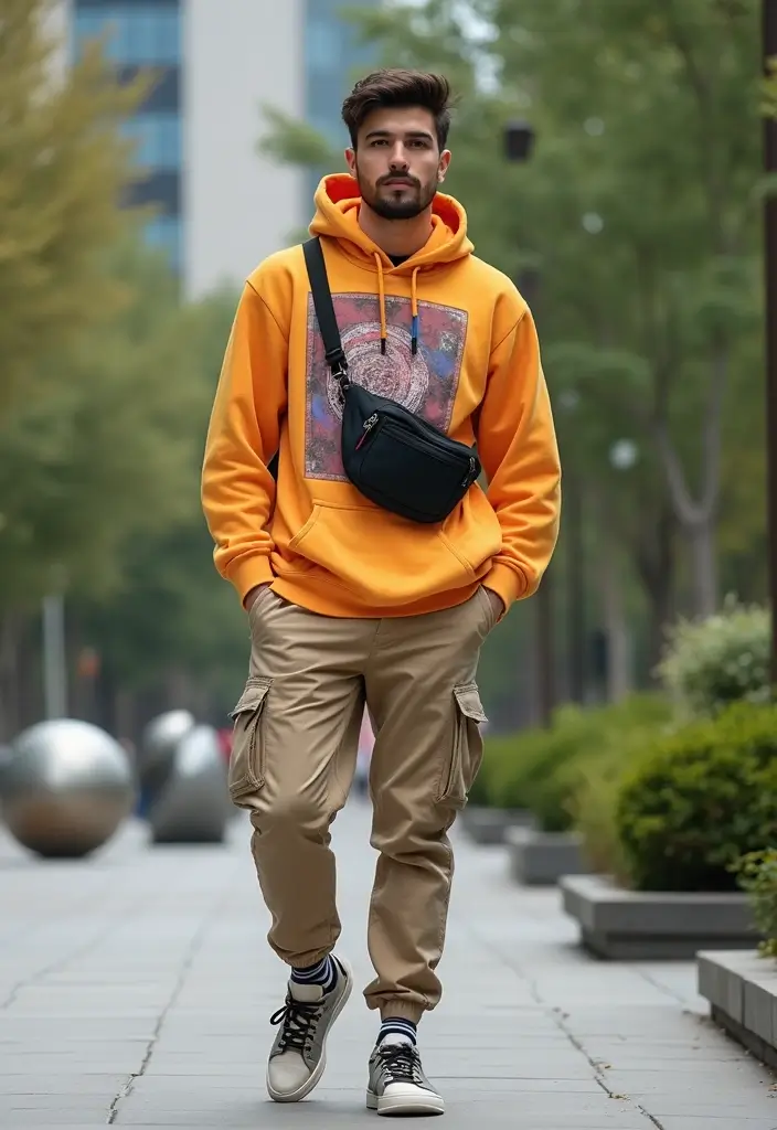 27 Must-Try Bad Boy Outfit Combos This Season - 2. Hoodie and Cargo Pants Combo