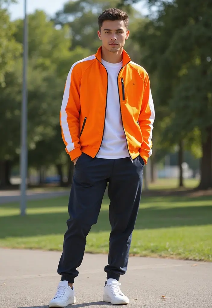 27 Must-Try Bad Boy Outfit Combos This Season - 5. Track Jacket and Slim Fit Trousers