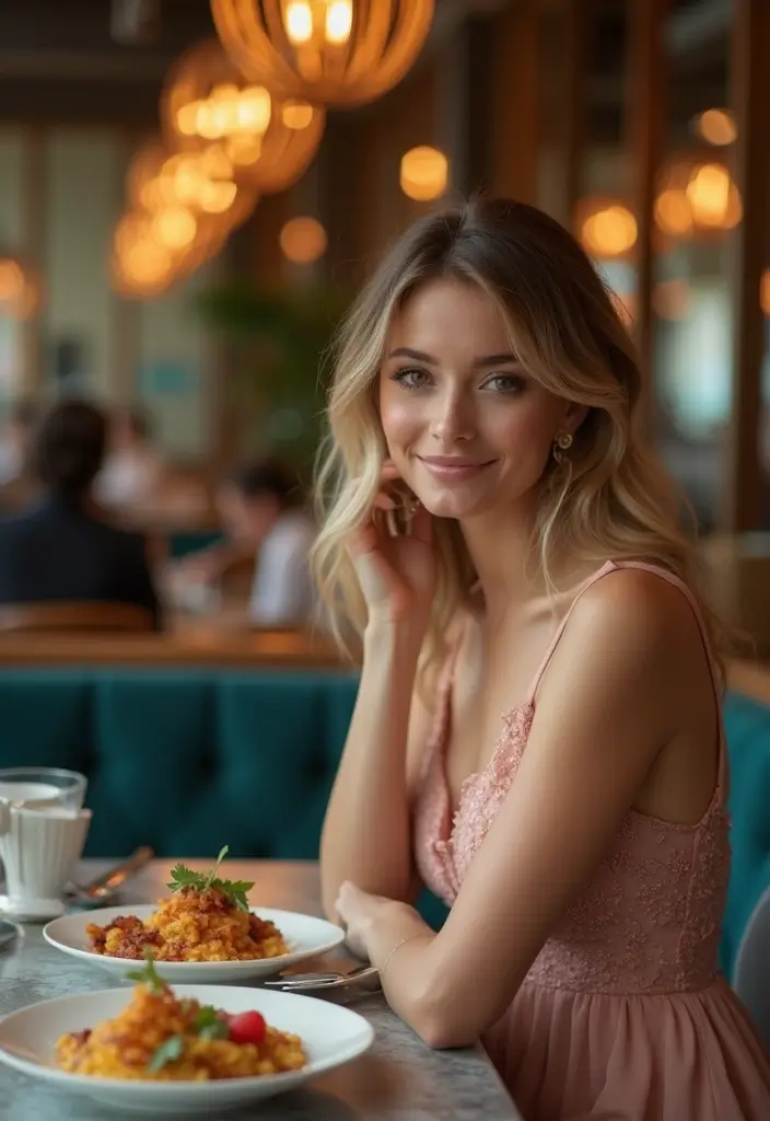 27 Must-Try Outfit Para Desayuno Combos This Season - 27. Elegant Dress & Statement Heels