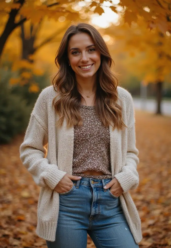 27 Transparent Top Outfit Inspirations For Real Life - 14. Textured Sheer Tops for Fall