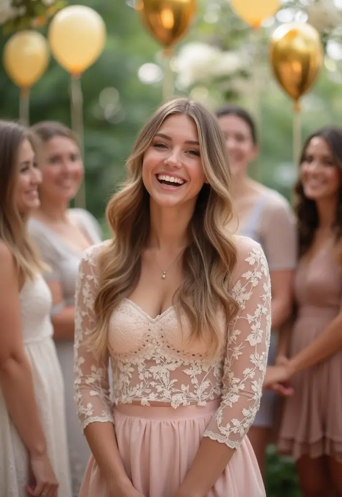 27 Transparent Top Outfit Inspirations For Real Life - 16. Sheer and Chic for Baby Showers