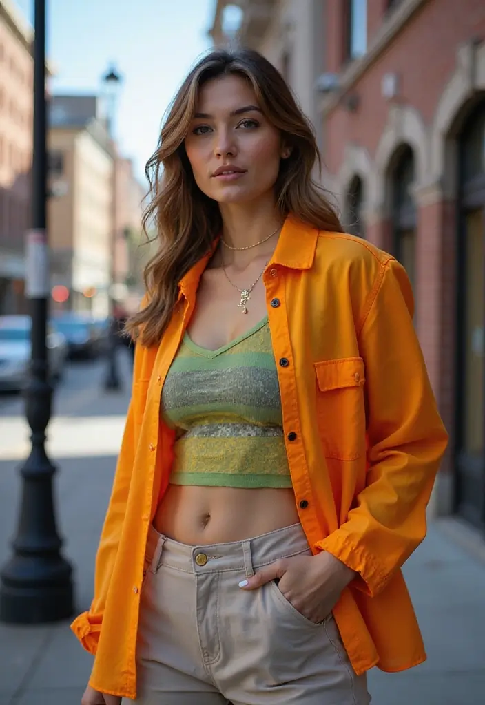 27 Transparent Top Outfit Inspirations For Real Life - 21. Bold Colors with Sheer Layers