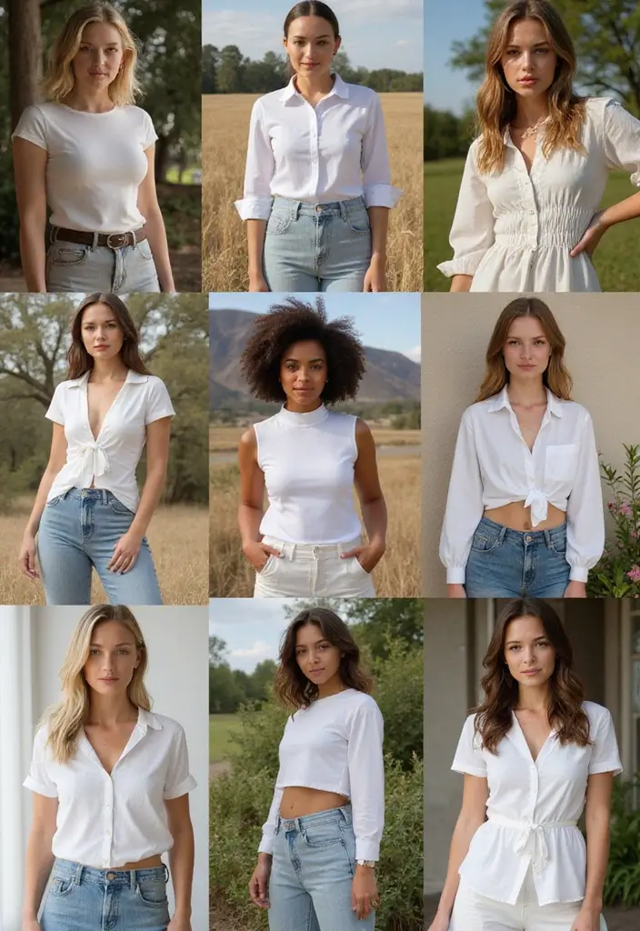27 White Top Outfits That Flatter Every Figure - 27. White Vintage Top