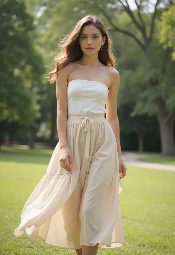 27 White Tube Top Outfit Styling Tips To Wear With Confidence - 8. Perfect for Layering with a Summer Dress