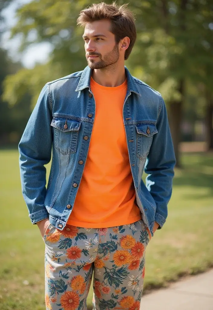 28 Chic Boy Outfit Ideas To Copy Right Now - 1. Eco-Chic Denim Jacket and Joggers