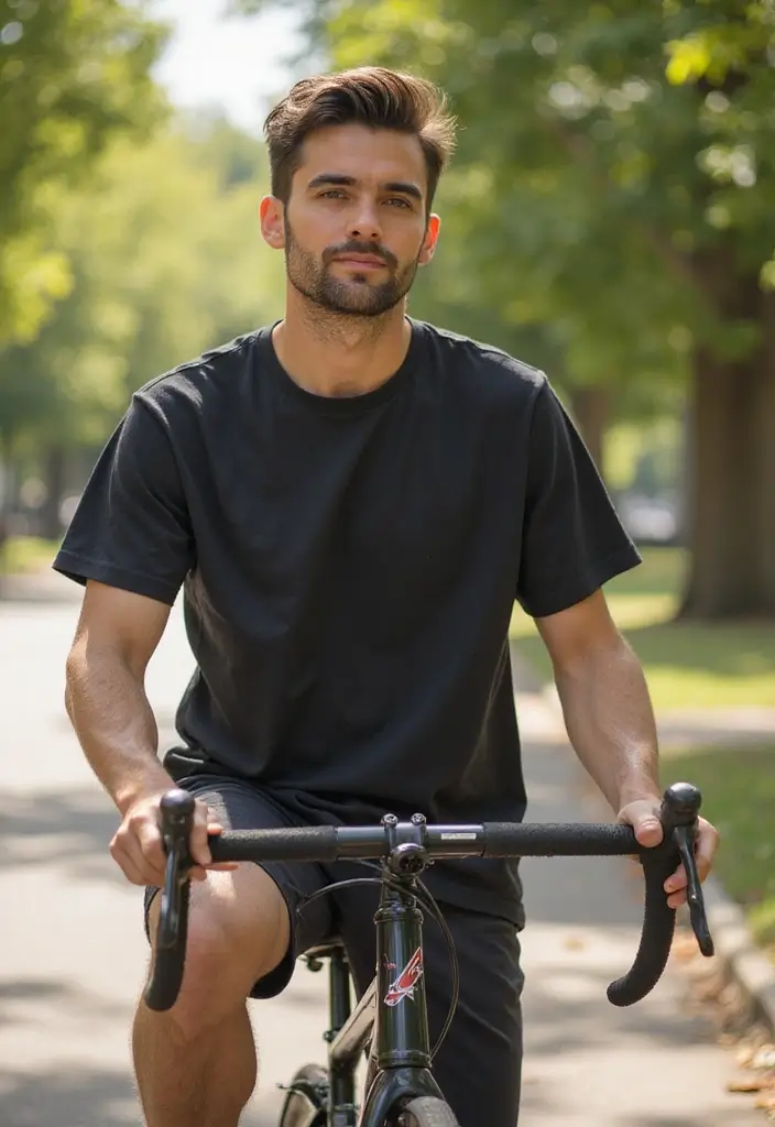 28 Chic Boy Outfit Ideas To Copy Right Now - 18. Oversized T-Shirt and Bike Shorts