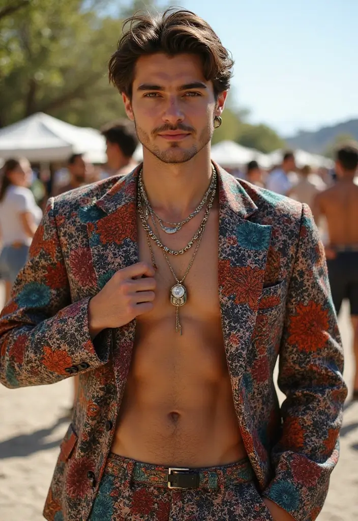 28 Chic Boy Outfit Ideas To Copy Right Now - 28. Unique Elements with Mixed Prints