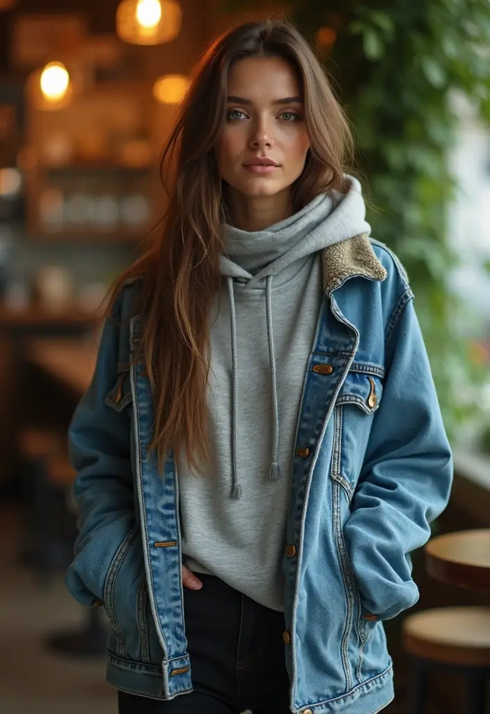 28 Gray Hoodie Outfit Looks That Will Upgrade Your Wardrobe - 2. Layered for the Win
