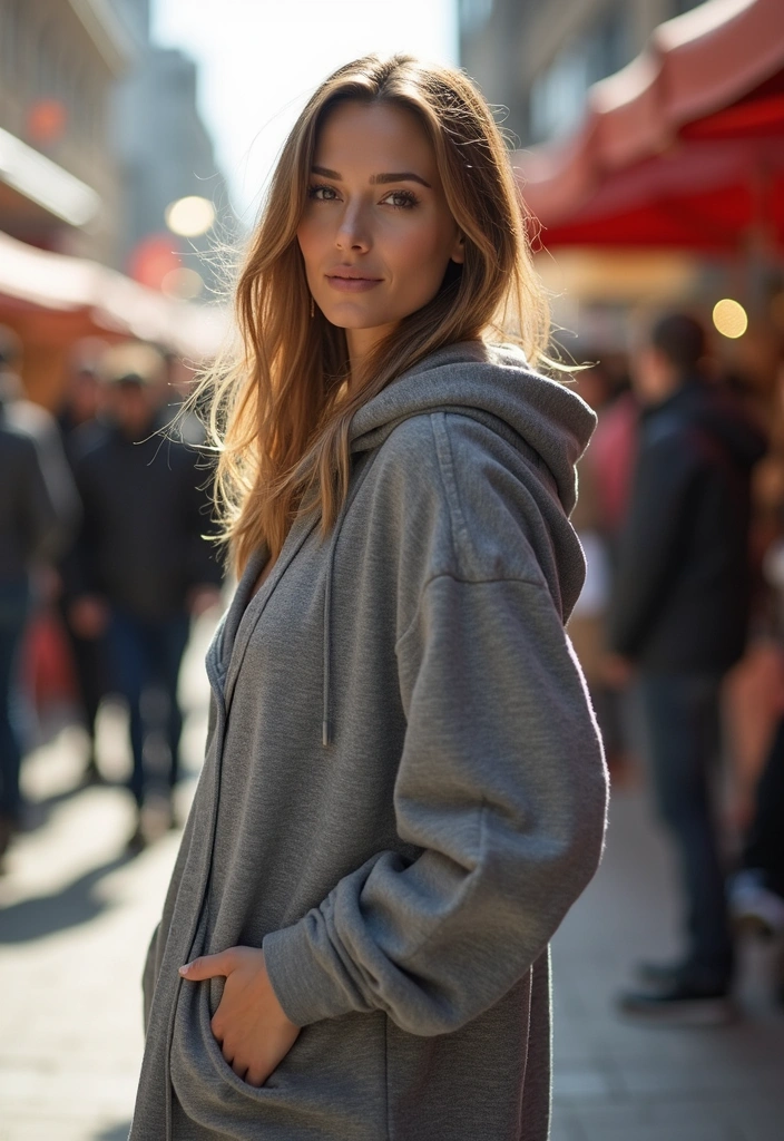 28 Gray Hoodie Outfit Looks That Will Upgrade Your Wardrobe - 28. Layering with a Tunic