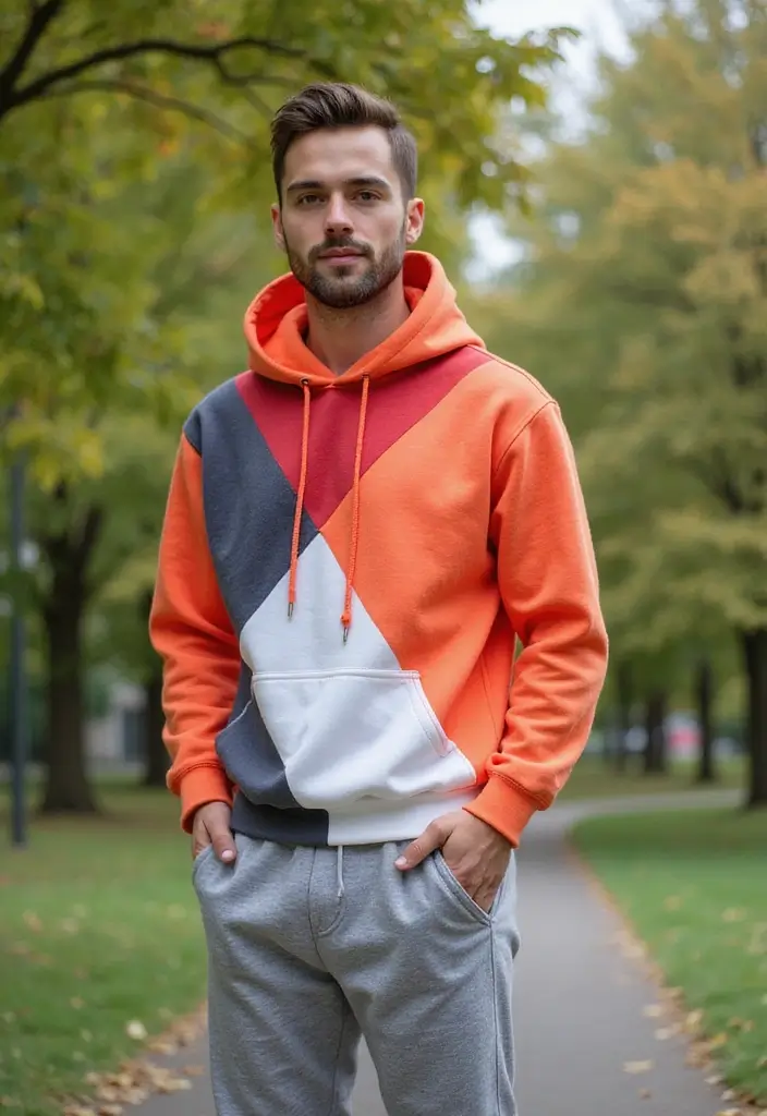 28 Grey Sweatpants Outfit Men That Flatter Every Figure - 16. Graphic Hoodie with Sweatpants